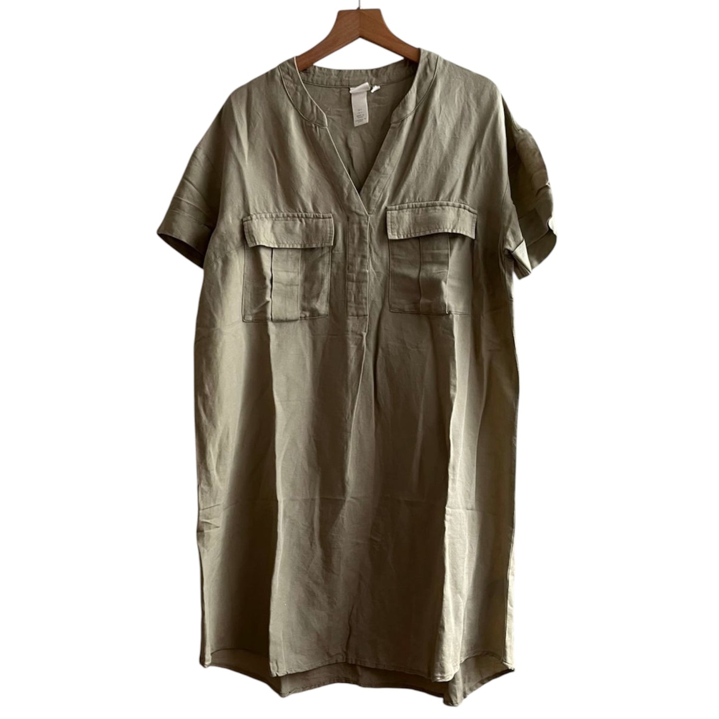 Vestido camisero beige H&M - Talla L