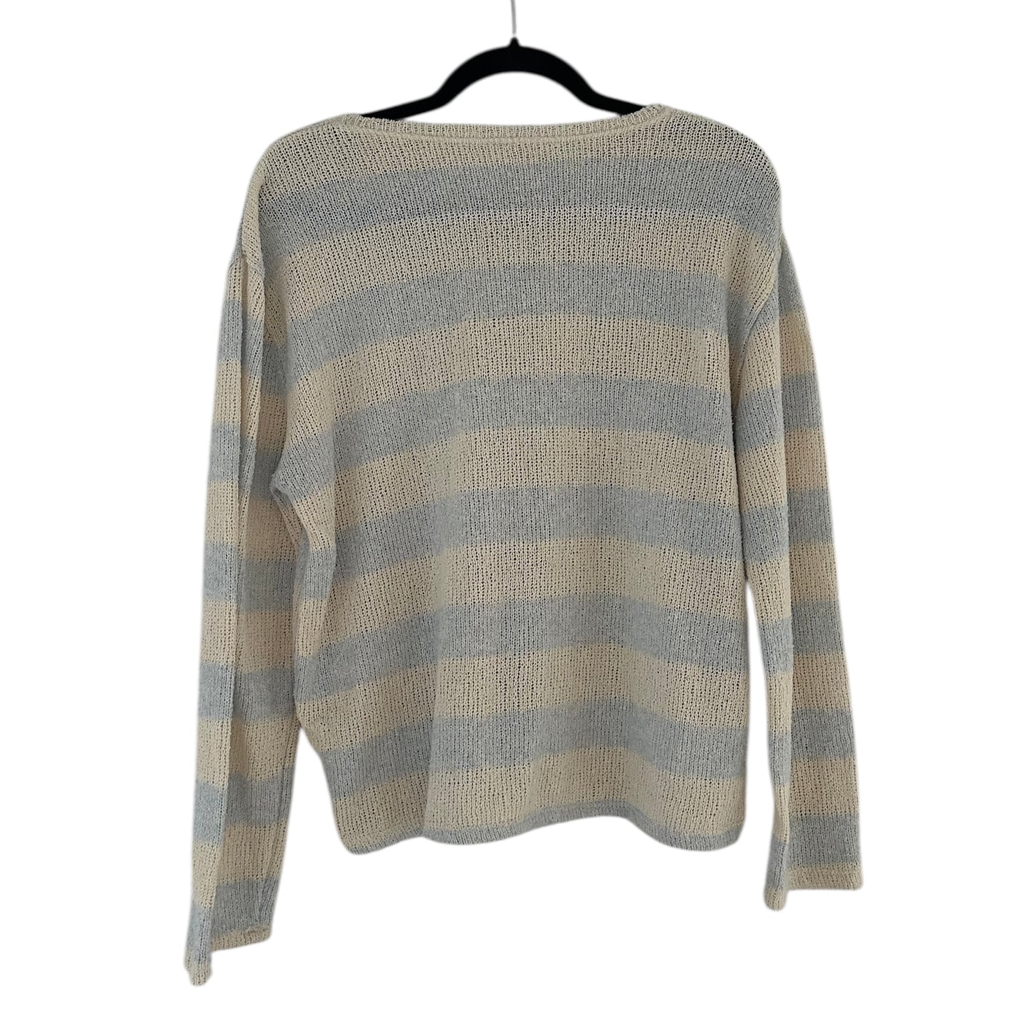Chompa de hilo blanco y celeste rayas Zara - Talla M
