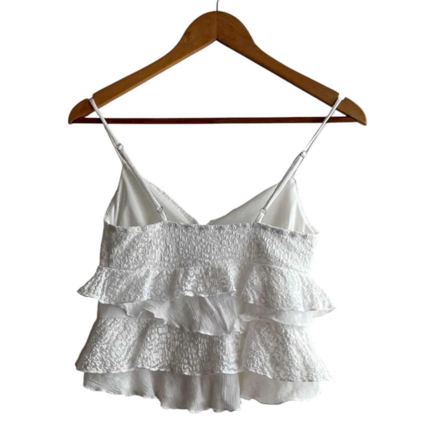 Blusa tiras blancas volantes - Talla XS