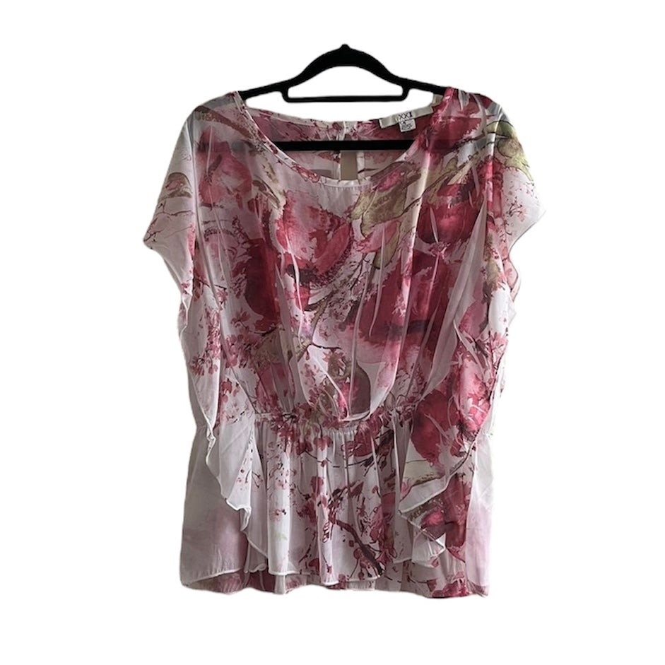 Blusa floreada gasa rosa XXI - Talla L