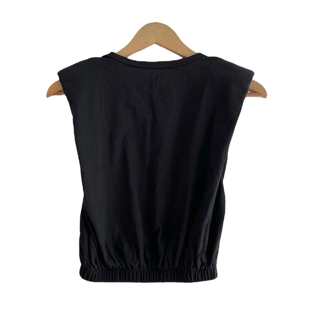 Polo negro hombreras Zara - Talla S