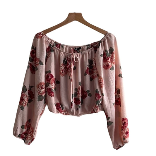 Blusa floreada rosa - Talla S