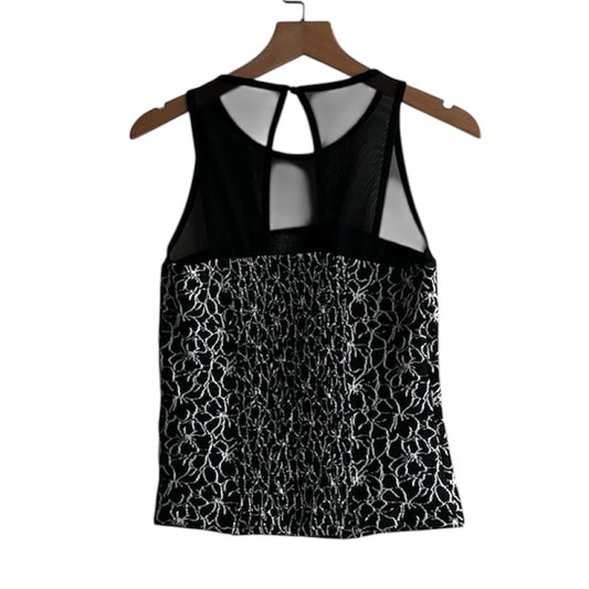 Blusa negra transparencia y estampado negra - Talla S