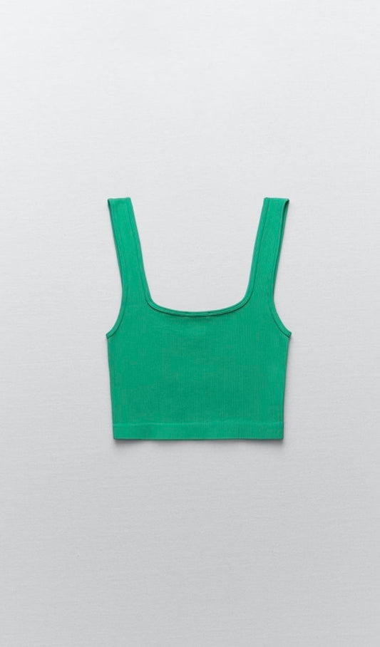 Top verde Zara - Talla S