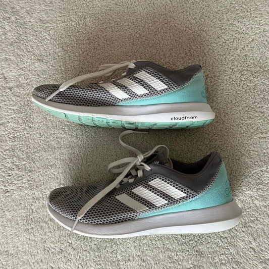 Zapatillas deportivas plomas y celeste Adidas - Talla 37