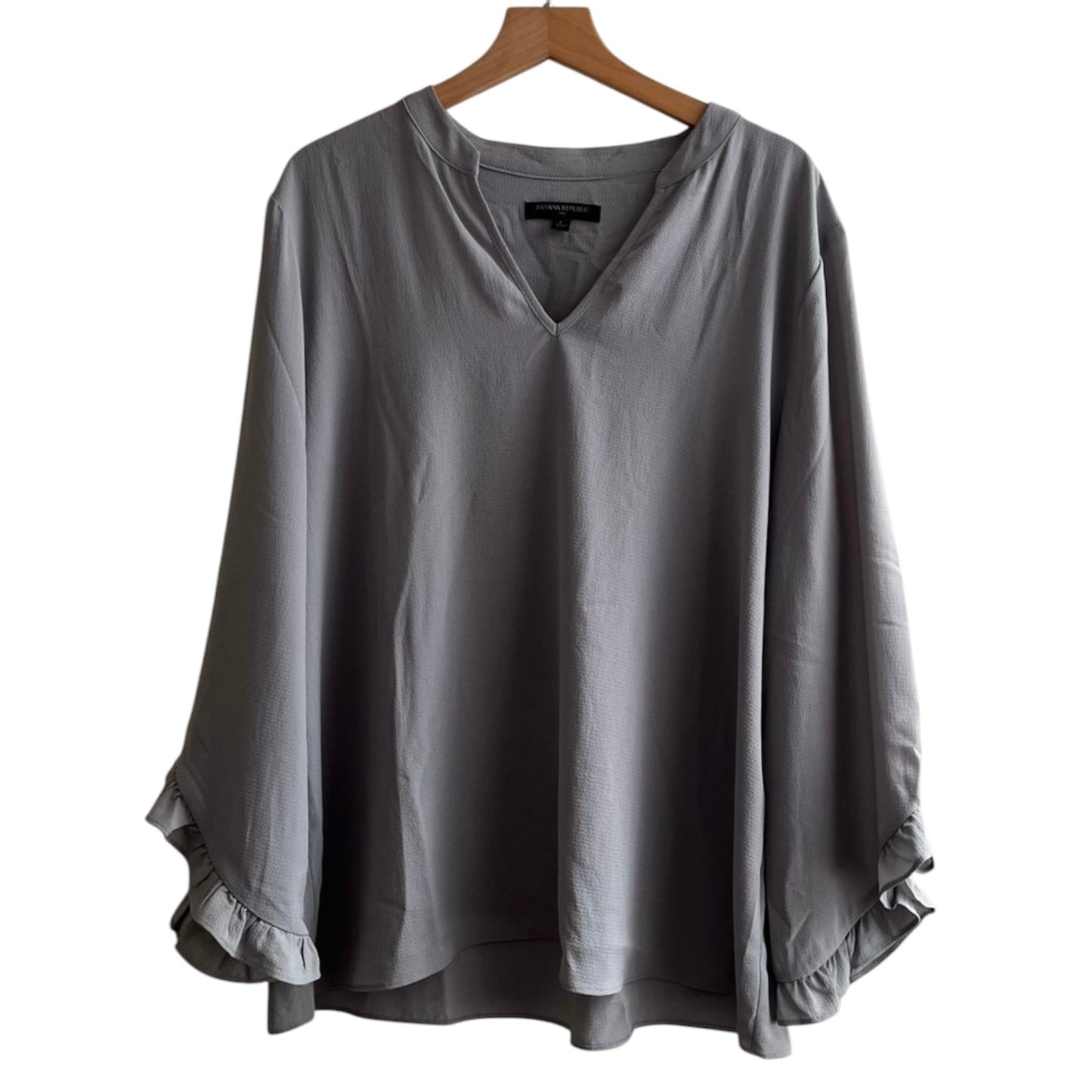Blusa gasa manga larga gris Banana Republic- Talla L