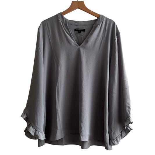Blusa gasa manga larga gris Banana Republic- Talla L
