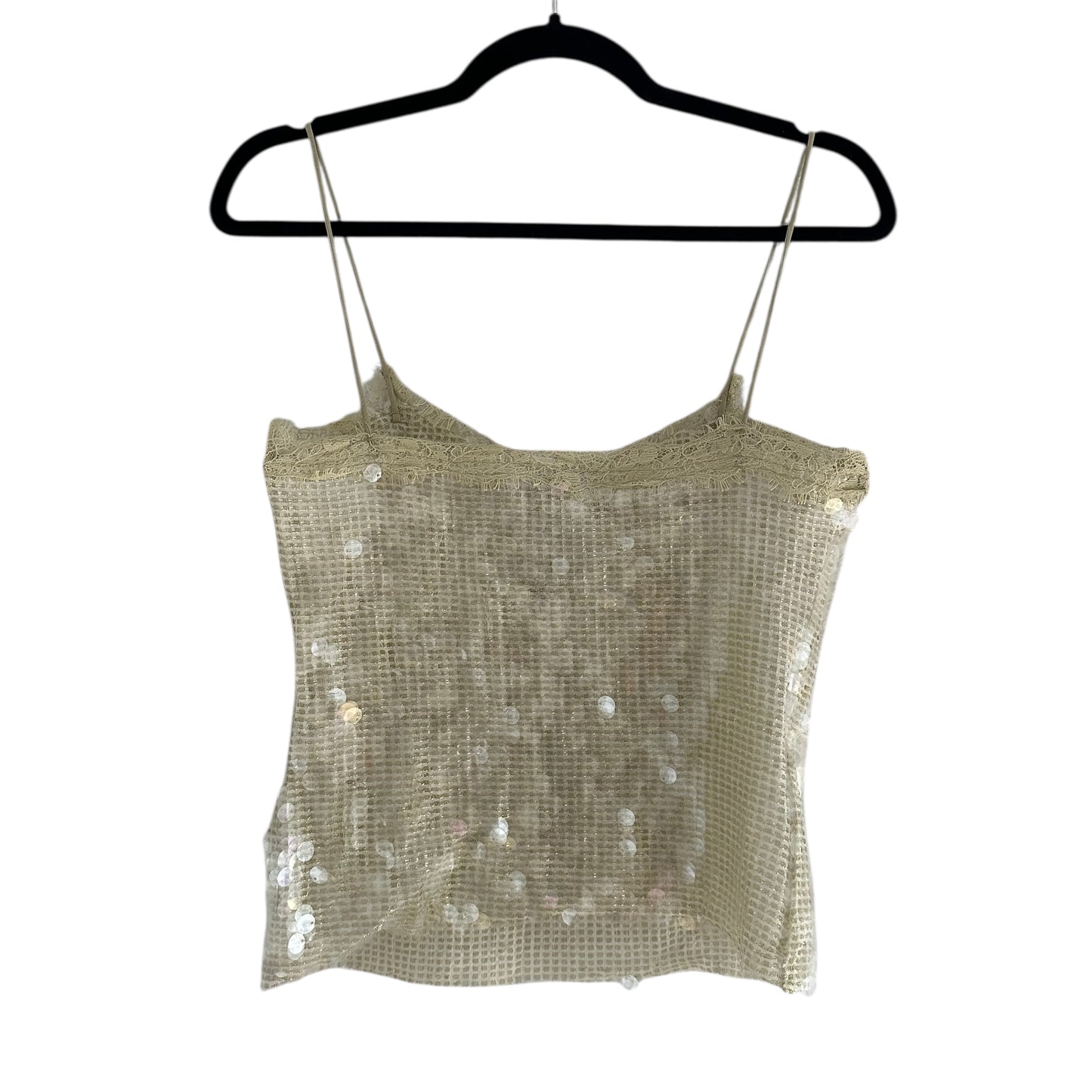 Blusa tiras lentejuelas Zara - Talla S