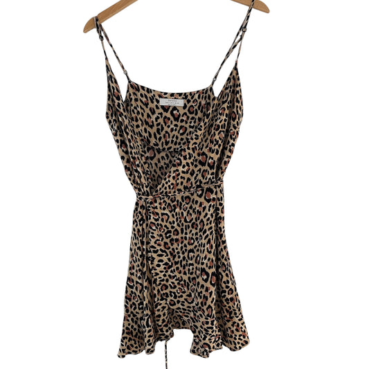 Vestido animal print marrón Bershka - Talla S