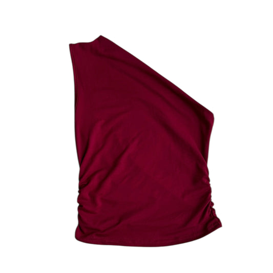 Top asimétrico guinda - Talla S