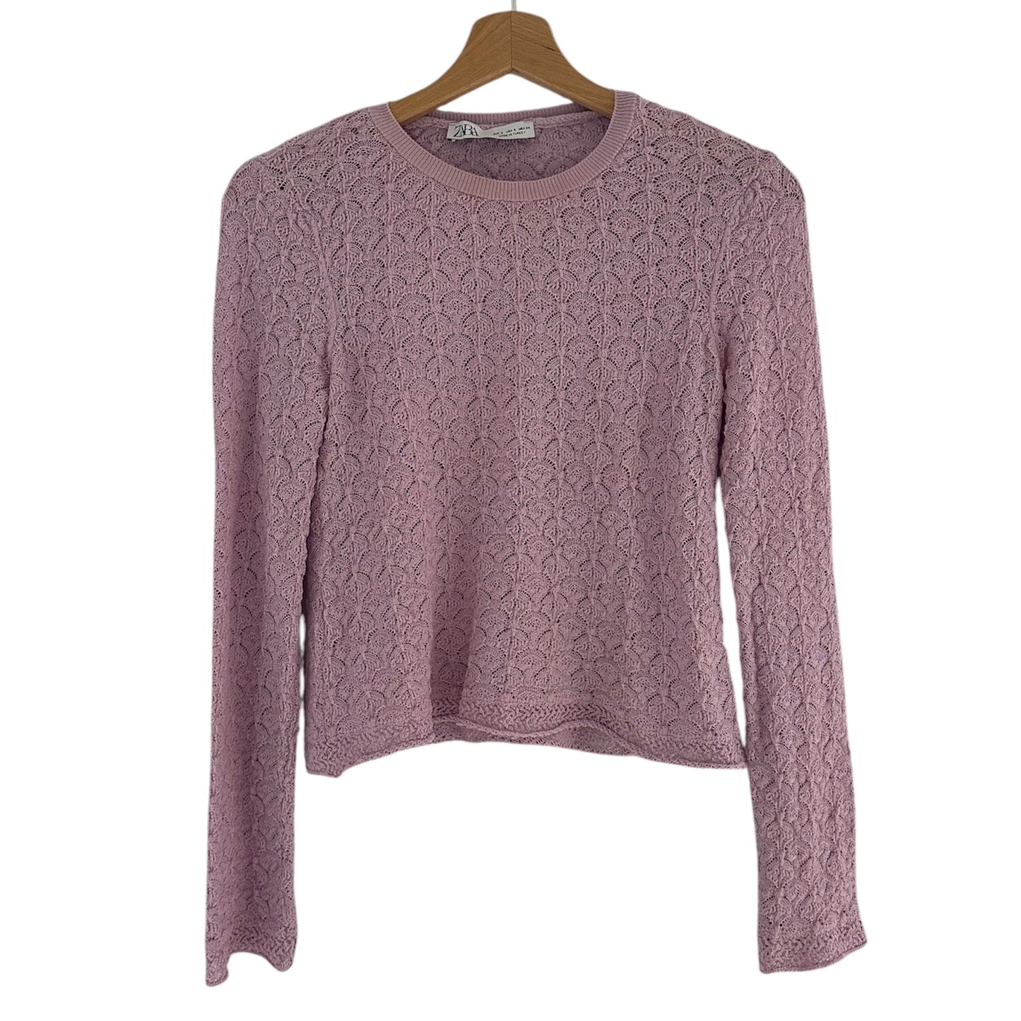 Chompa delgada acanalada lila Zara - Talla S