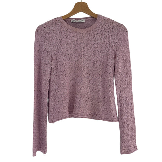 Chompa delgada acanalada lila Zara - Talla S