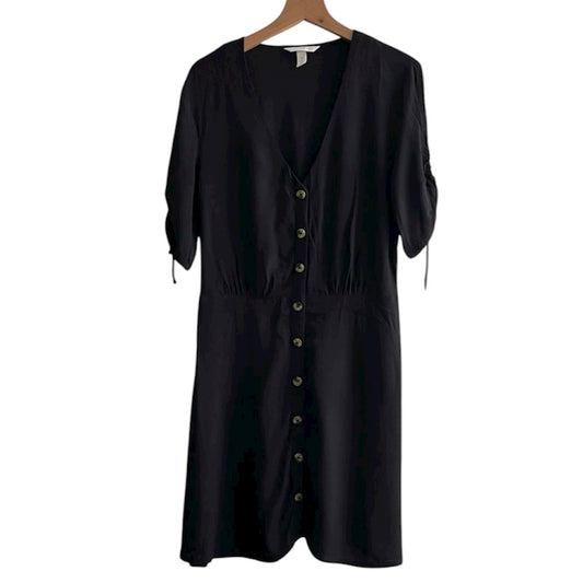 Vestido negro manga corta H&M - Talla S
