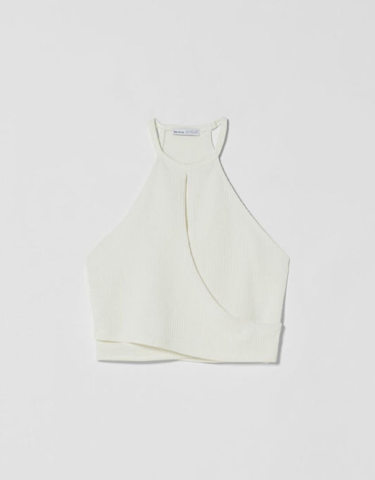 Top halter blanco Bershka - Talla S