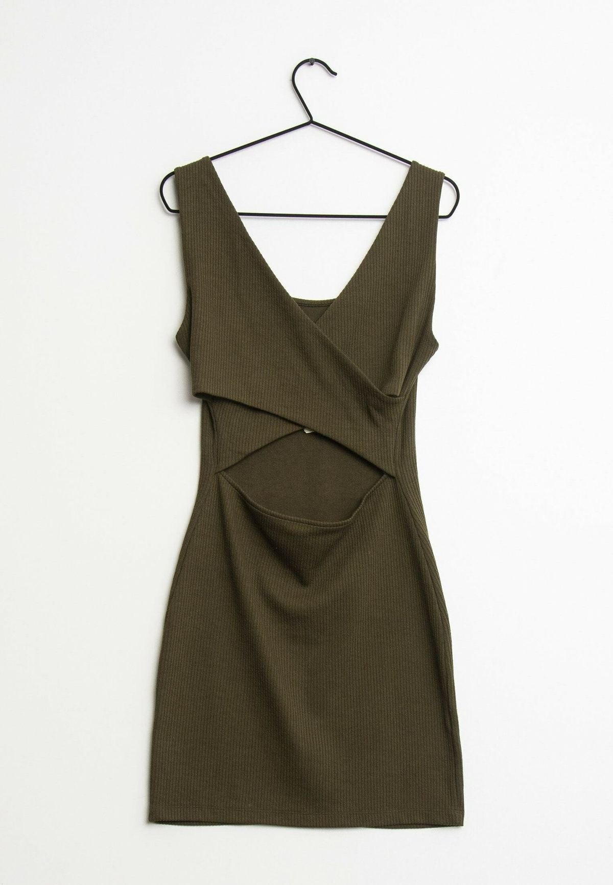 Vestido verde militar cruzado Mango - Talla XS